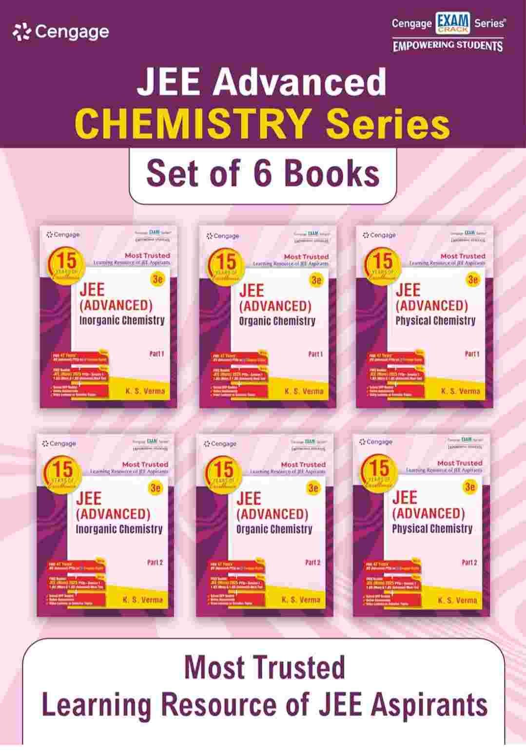 Cengage Chemistry Combo for JEE Advanced: Physical Chemistry (1 & 2) + Organic Chemistry (1 & 2) + Inorganic Chemistry (1 & 2) Set of 6 Books with Free Online Assessments & Digital Content