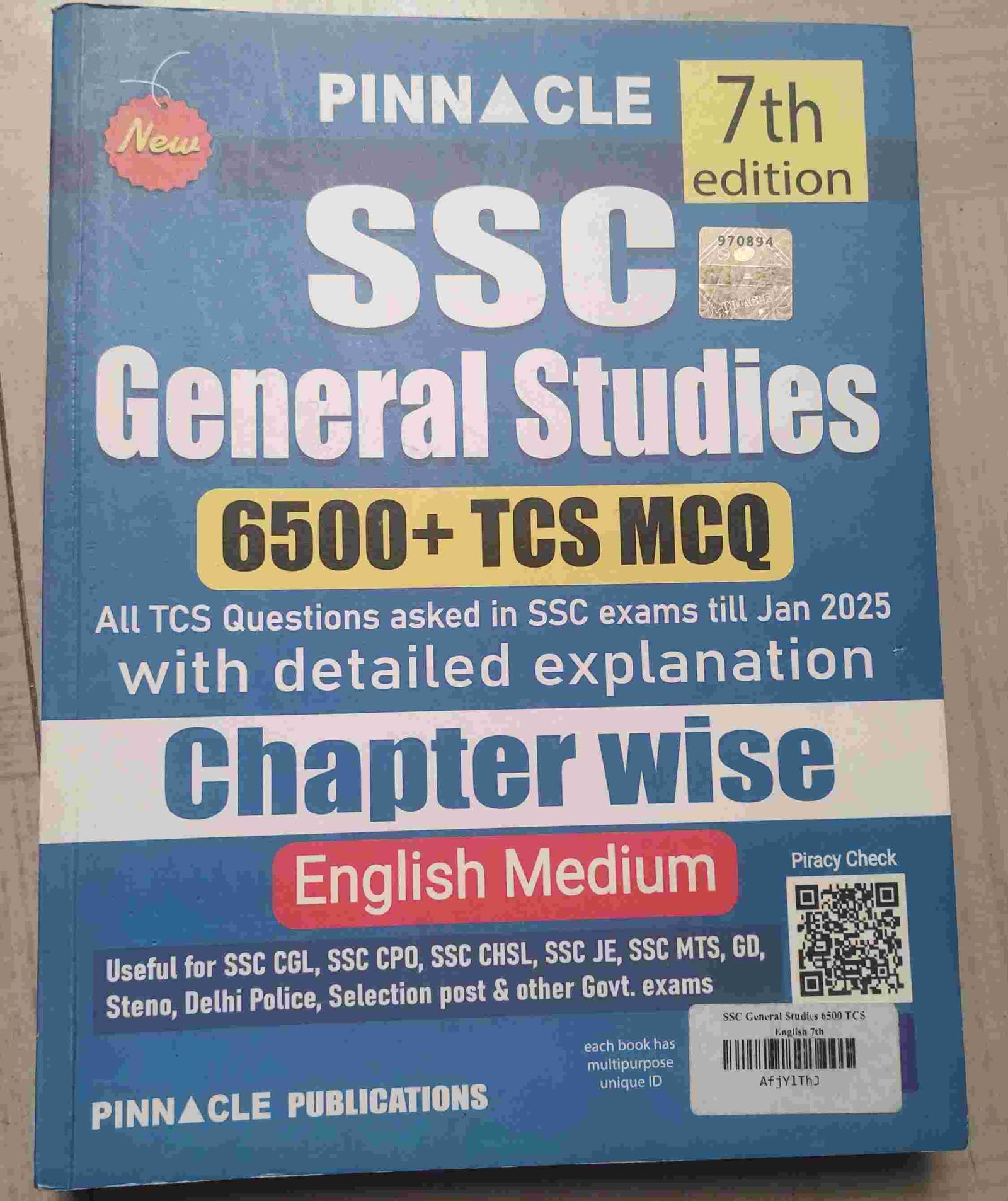 SSC CGL Pinnacle publication GK book 7th edition