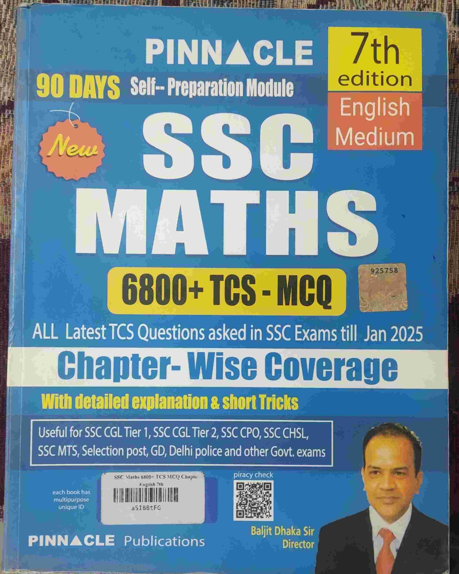 SSC CGL Pinnacle Maths book 7th edition