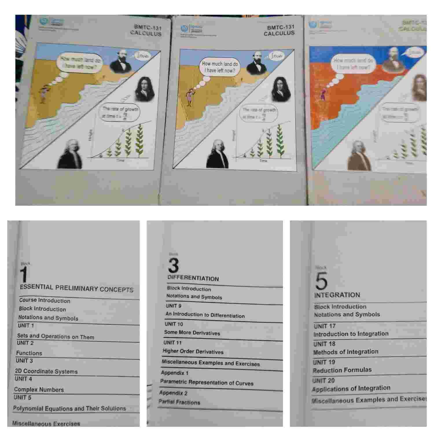 Calculas vol 1, 2 and 3 IGNOU