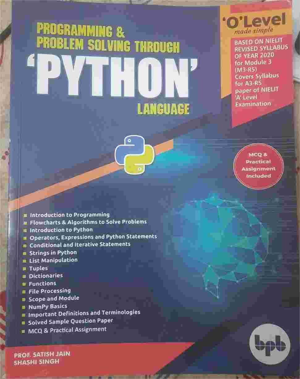 PROGRAMMING & PROBLEM SOLVING THROUGH PYTHON (BPL)
