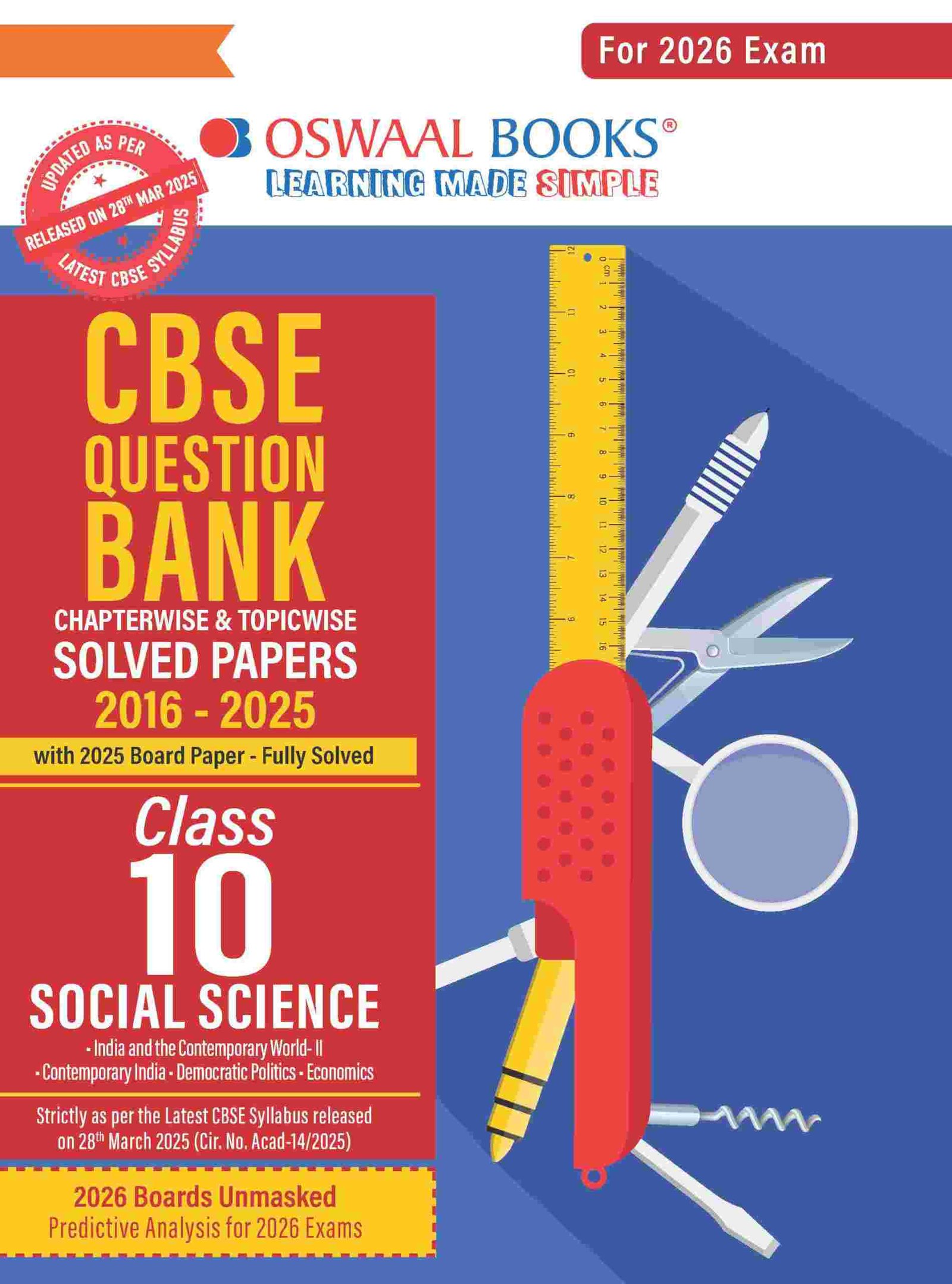 Oswaal CBSE Class 10 SST Question Bank 2026