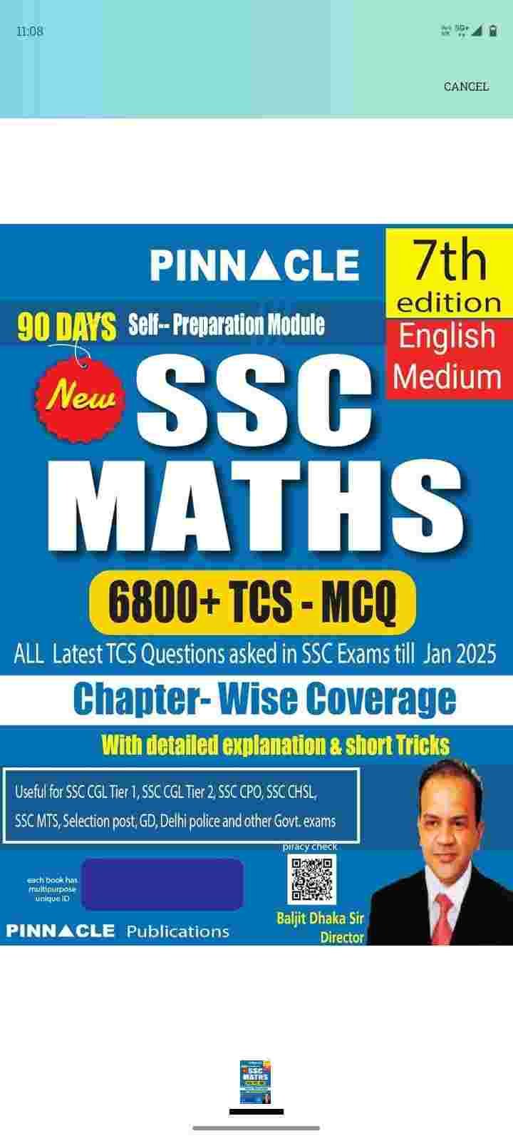 Pinnacle SSC maths 7th edition 6800+ TCS - MCQ