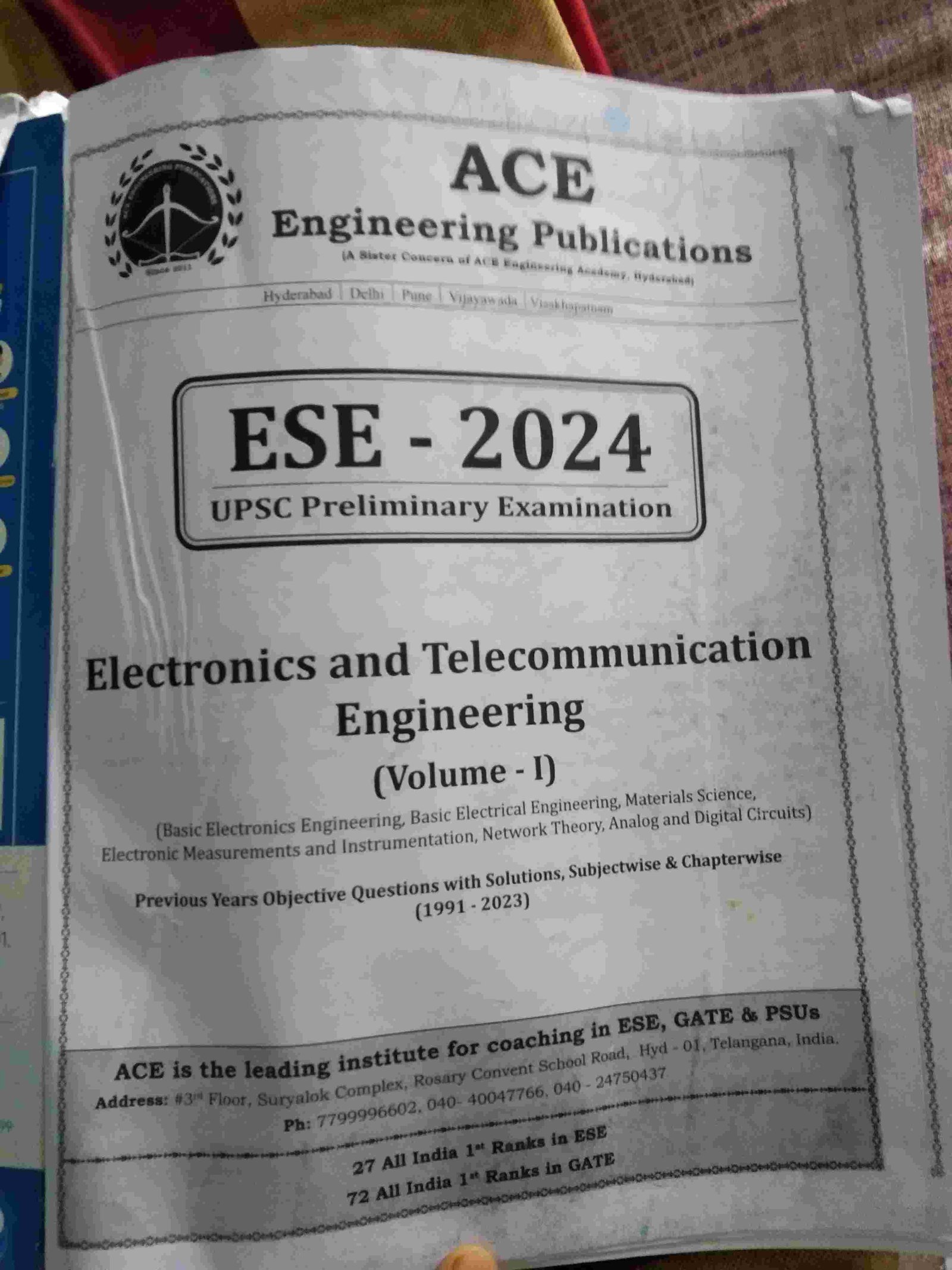 ESE 2024 UPSC PRELIMINARY EXAMINATION