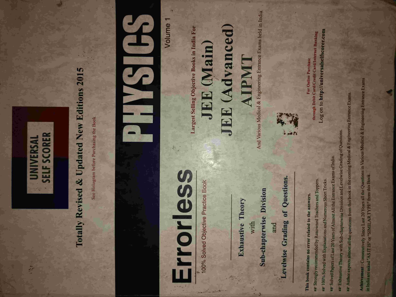 Errorless book for JEE mains and advanced Question